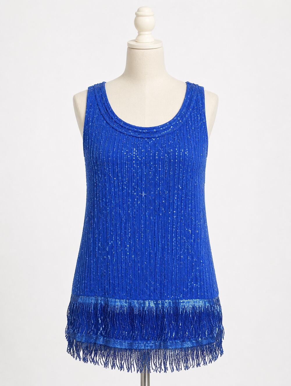 Max Studio | Blue Sequin Tank Top Blouse Sparkle Shimmer XS